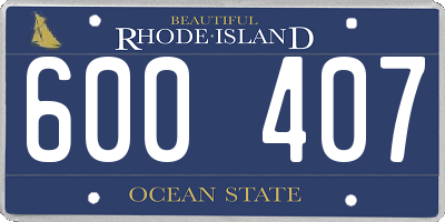RI license plate 600407