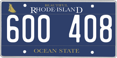 RI license plate 600408