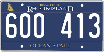 RI license plate 600413