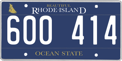 RI license plate 600414