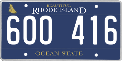 RI license plate 600416