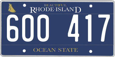 RI license plate 600417