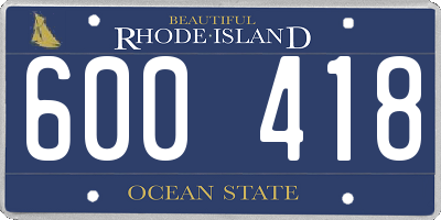 RI license plate 600418