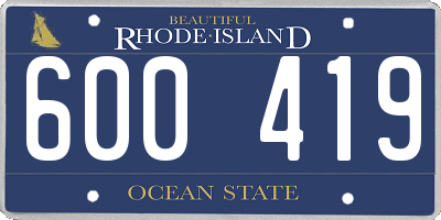 RI license plate 600419