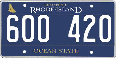 RI license plate 600420