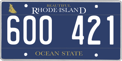 RI license plate 600421