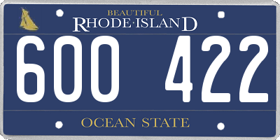 RI license plate 600422