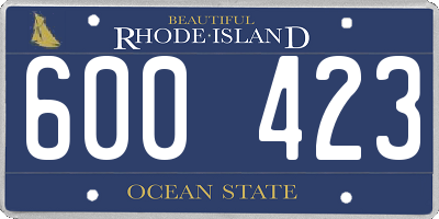 RI license plate 600423