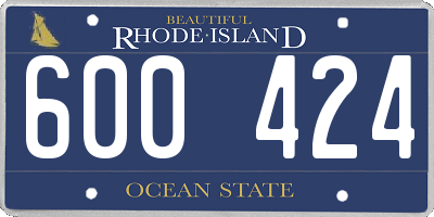 RI license plate 600424