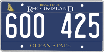 RI license plate 600425