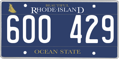 RI license plate 600429