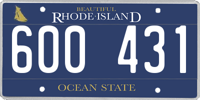 RI license plate 600431