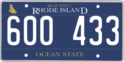 RI license plate 600433