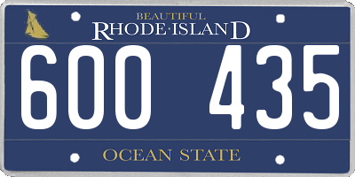 RI license plate 600435