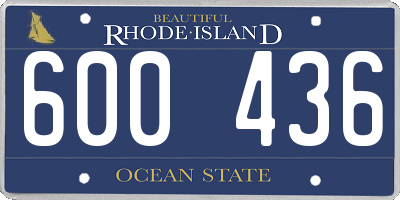 RI license plate 600436