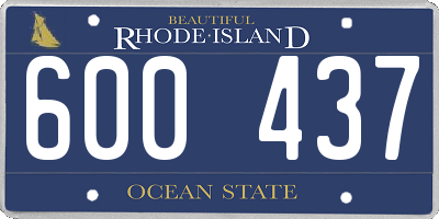 RI license plate 600437