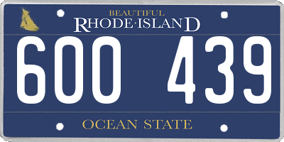 RI license plate 600439