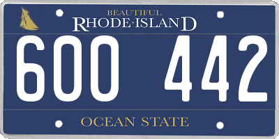 RI license plate 600442