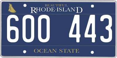 RI license plate 600443