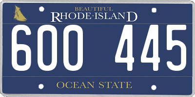 RI license plate 600445