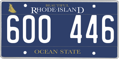 RI license plate 600446