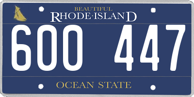 RI license plate 600447