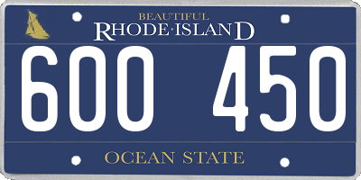 RI license plate 600450