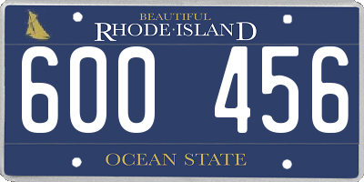 RI license plate 600456