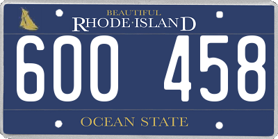 RI license plate 600458