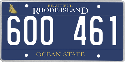 RI license plate 600461