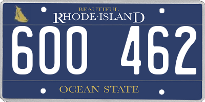 RI license plate 600462