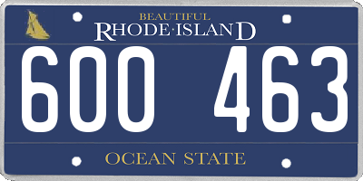 RI license plate 600463