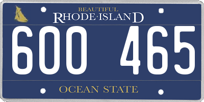 RI license plate 600465