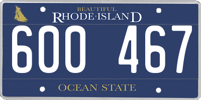 RI license plate 600467