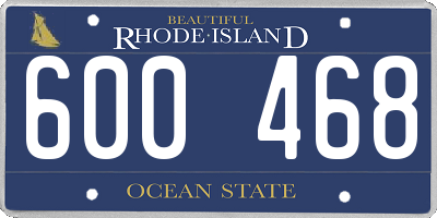RI license plate 600468