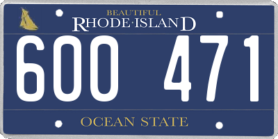 RI license plate 600471