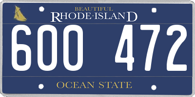 RI license plate 600472