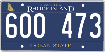 RI license plate 600473