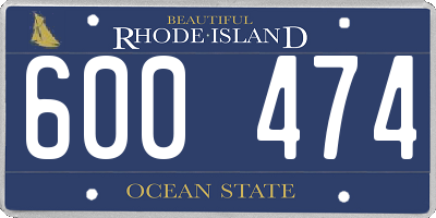 RI license plate 600474
