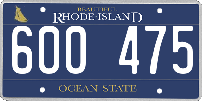 RI license plate 600475