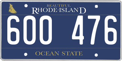 RI license plate 600476