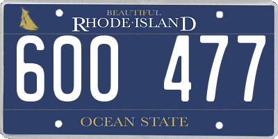 RI license plate 600477