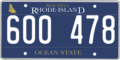 RI license plate 600478