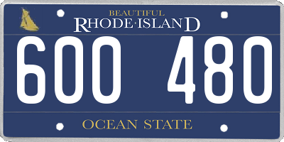 RI license plate 600480
