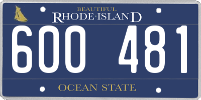 RI license plate 600481