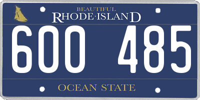 RI license plate 600485