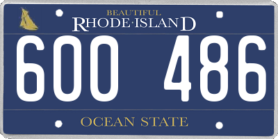 RI license plate 600486