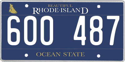 RI license plate 600487