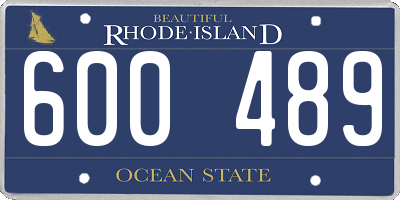 RI license plate 600489