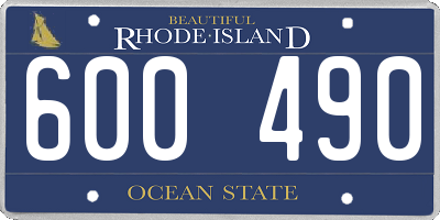 RI license plate 600490
